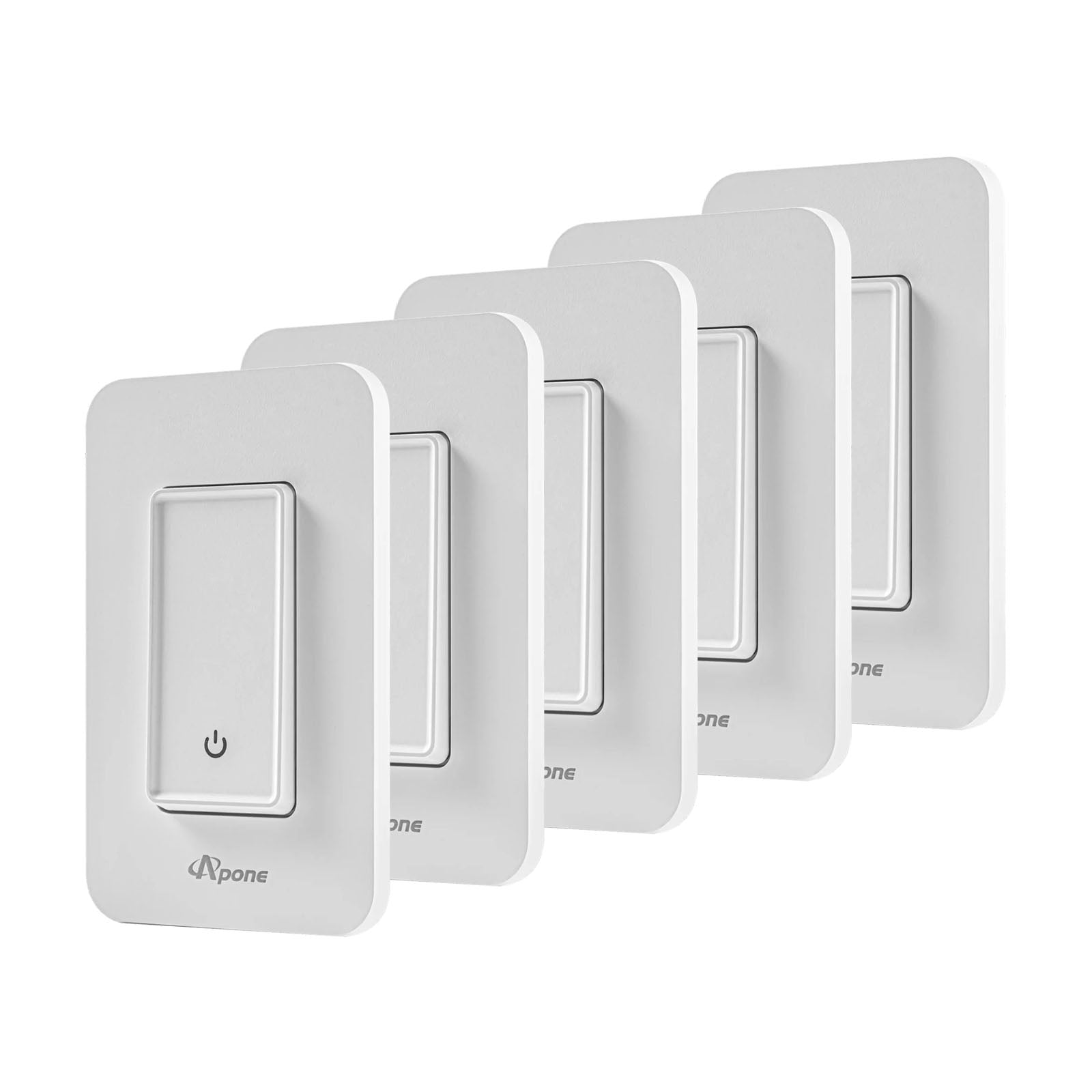 Apone 3-way Wi-Fi smart switch, Uses Apone Smart app, Works with Alexa and Google Home, Schedule, Timer, No Hub Required (2-5 pack)