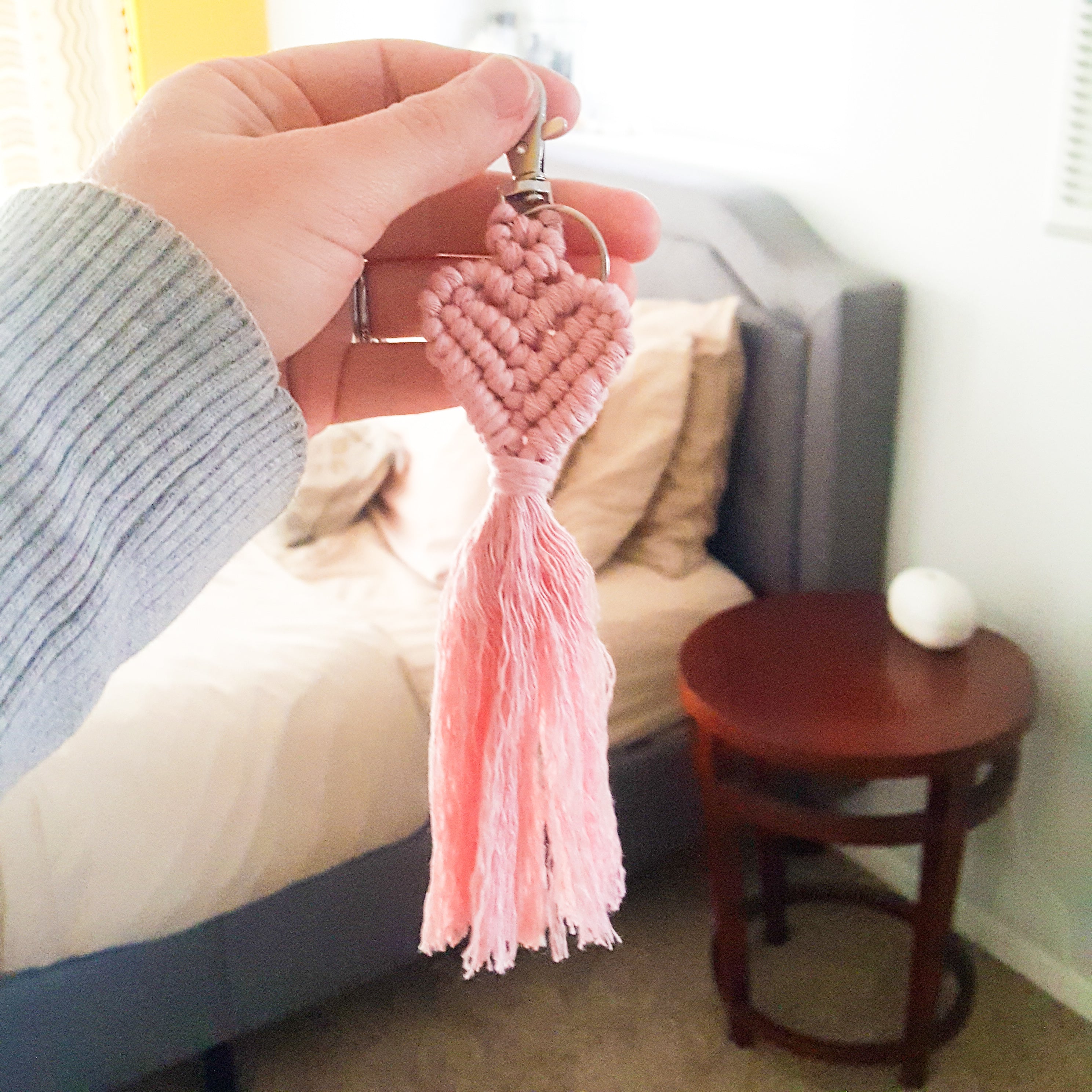 HEART keychain tassel, purse tassel charm, bag tassel, boho accessories