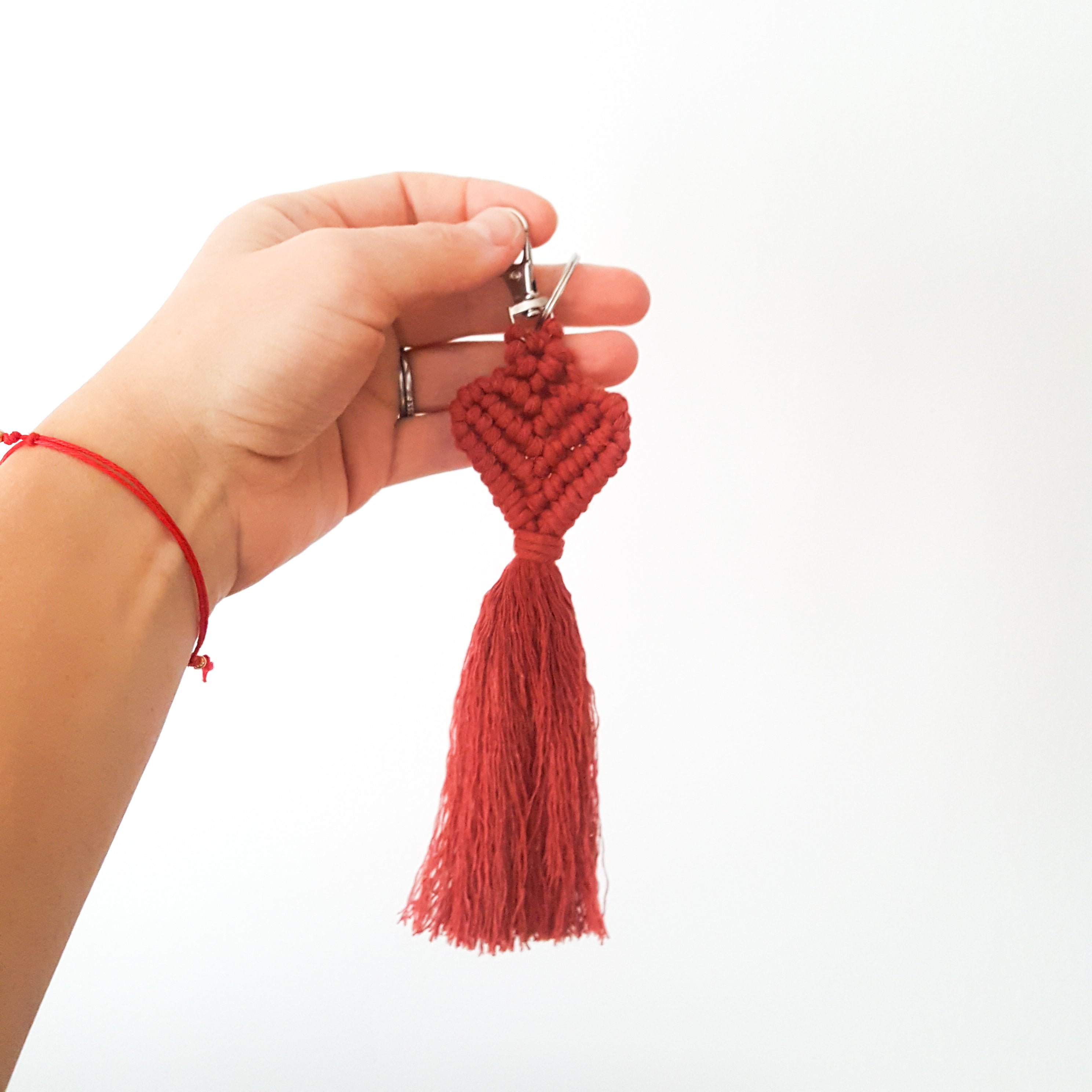 HEART keychain tassel, purse tassel charm, bag tassel, boho accessories