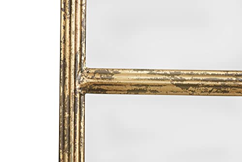 Creative Co-op DE7399 Divided Rectangle with Distressed Frame Mirror, Gold