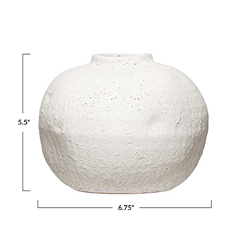 Creative Co-Op Terra Cotta, Matte White, Volcano Finish Vase