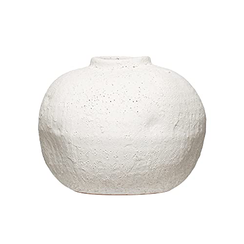 Creative Co-Op Terra Cotta, Matte White, Volcano Finish Vase