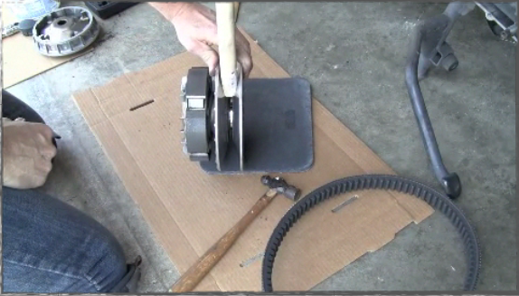 Install the drive belt on the pulley