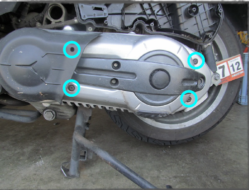 Put on the transmission housing