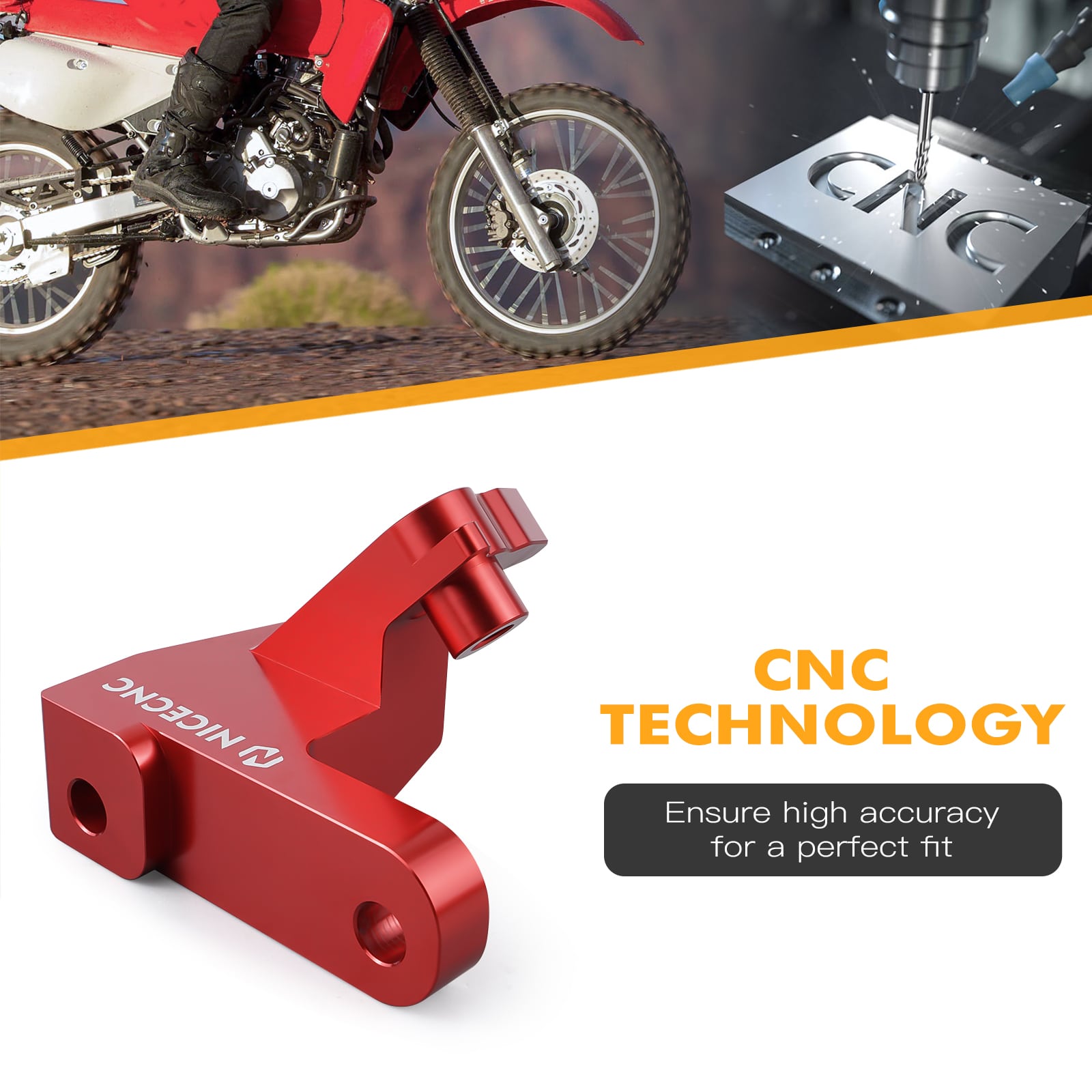 NICECNC Wide Foot Pegs For Honda XR650L 1993-2025 & XR650R 2000-2007 – Red Anodized Aluminum