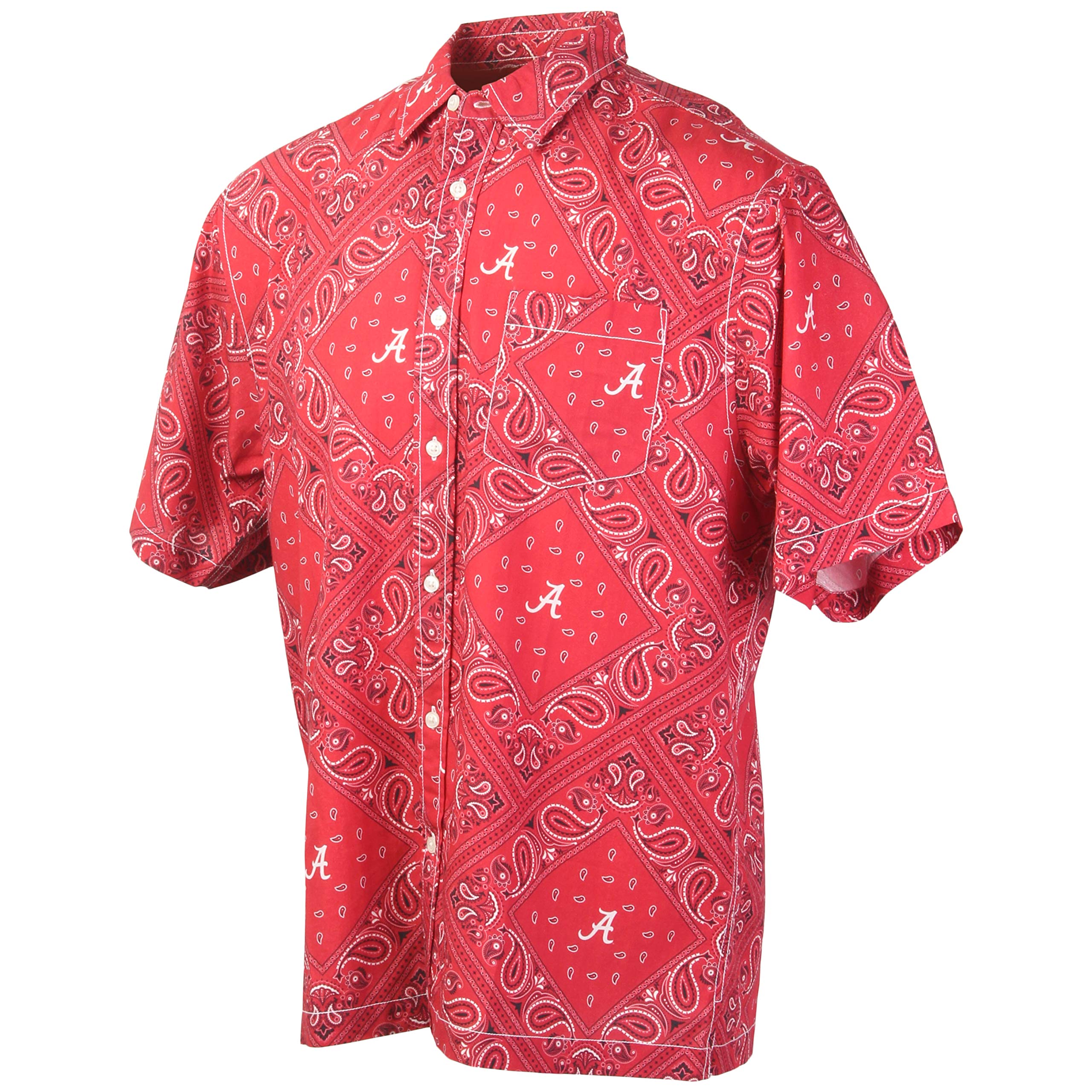 Alabama Crimson Tide Wes and Willy Mens College Paisley Button Up Shirt