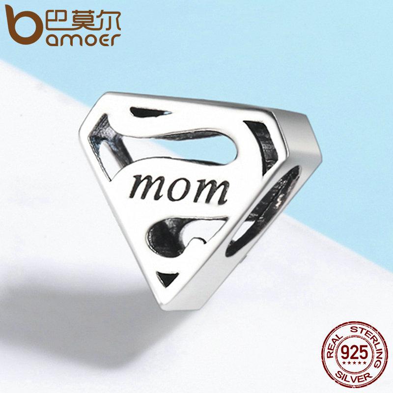 925 Sterling Silver Super Mom Charm