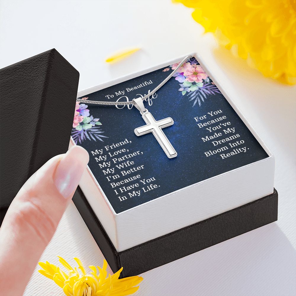 Wife Dreams Artisan-Crafted Cross Necklace