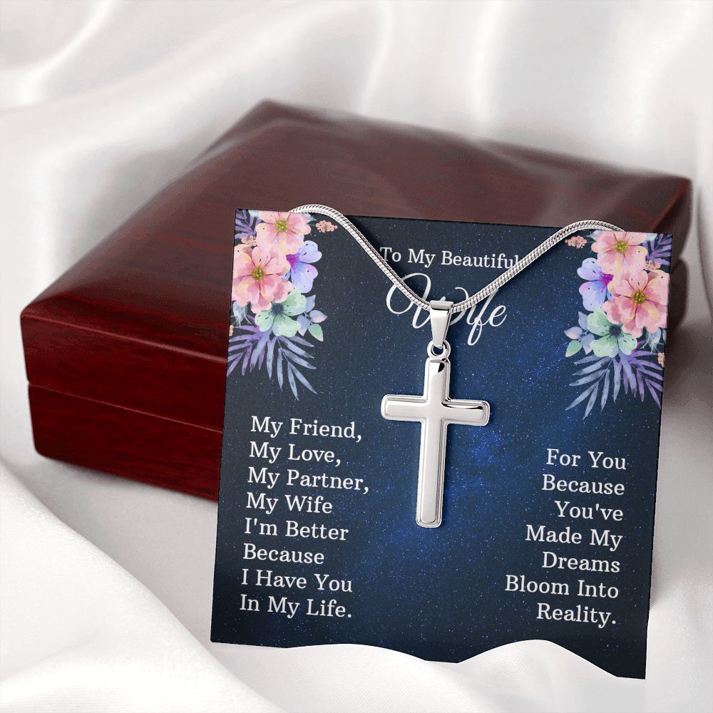 Wife Dreams Artisan-Crafted Cross Necklace