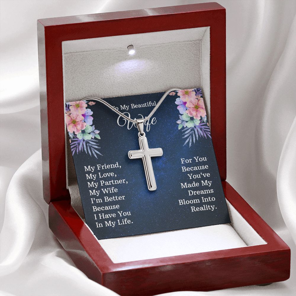 Wife Dreams Artisan-Crafted Cross Necklace