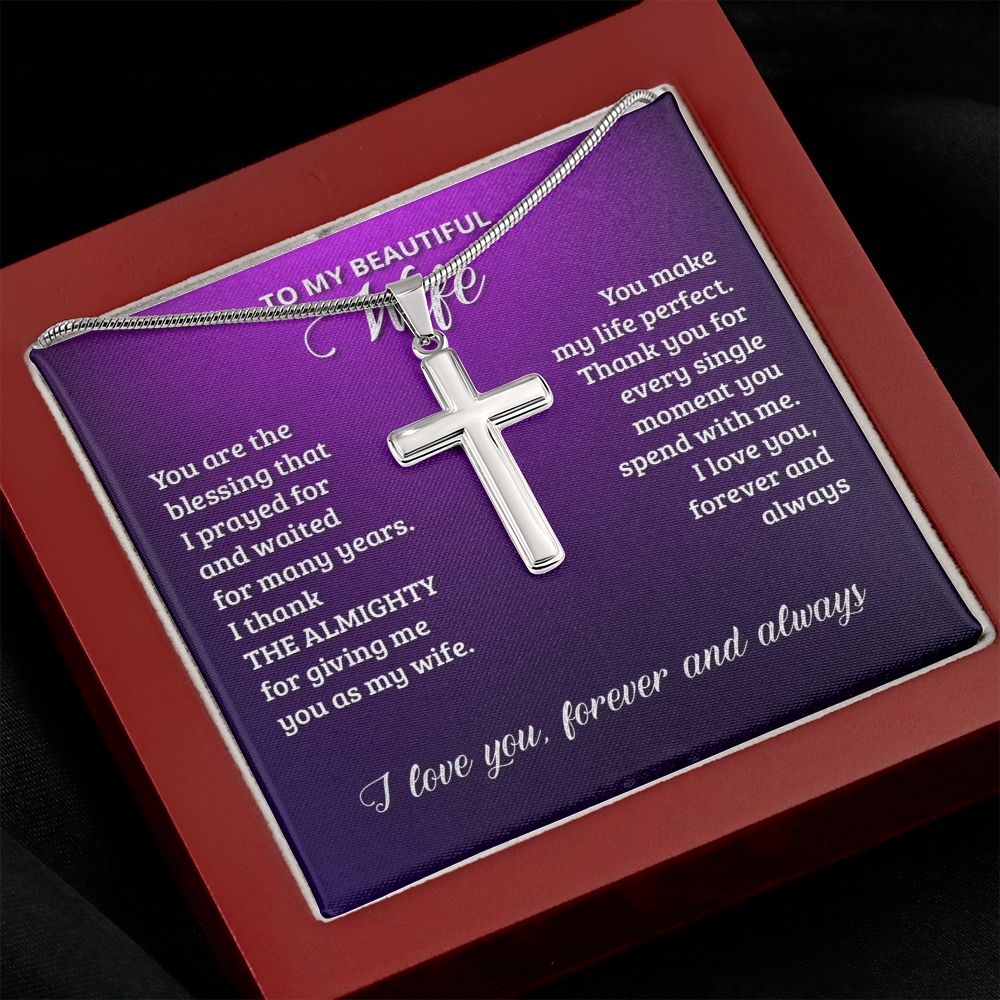 Wife Blessing Cross Necklace