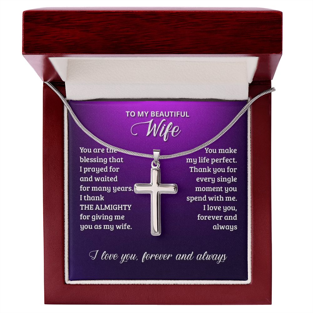 Wife Blessing Cross Necklace