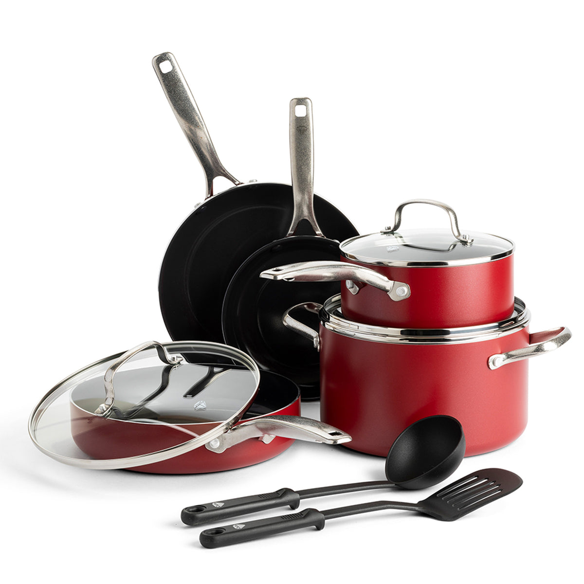 Blue Diamond Red 10-Piece Cookware Set