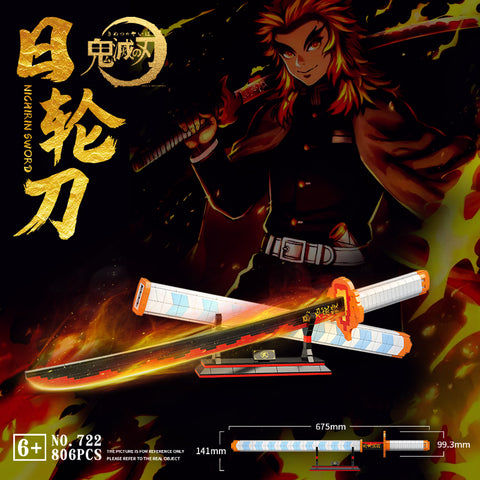 Demon Slayer Anime Series Rengoku Kyoujurou Nichirin Sword 806pcs Kat Funshop Tiktok