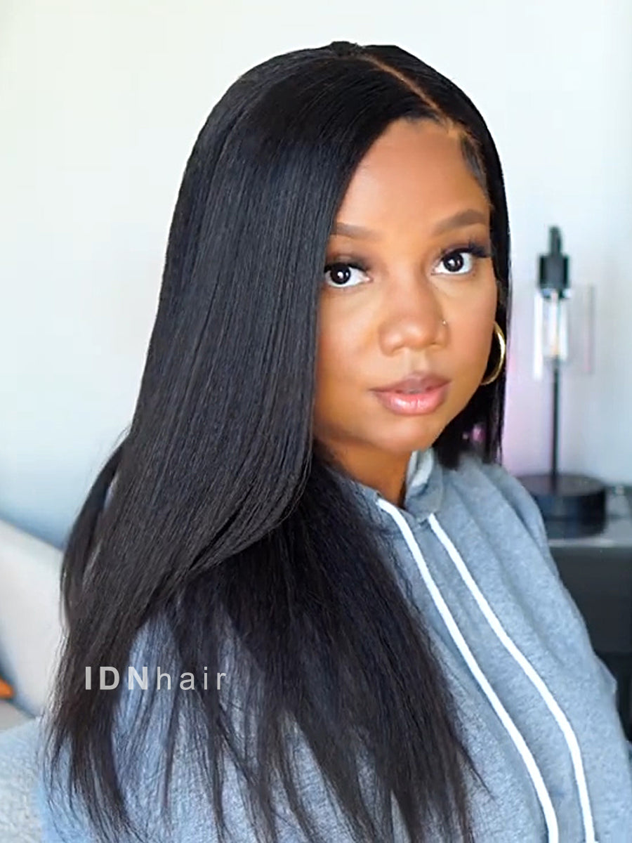 Aleisha Kinky Straight Scalp Knots 13X4 Full Frontal HD Lace Wig