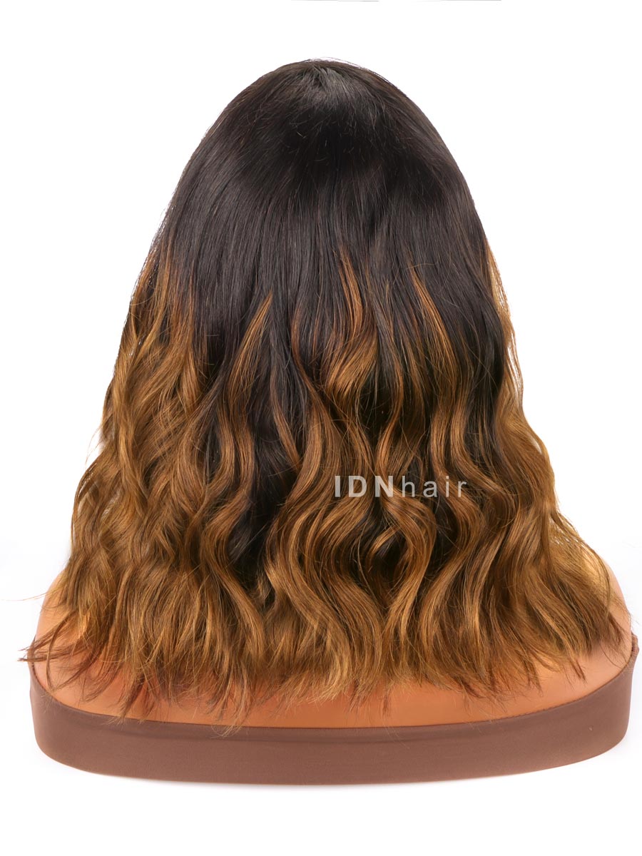 Ozora Ombre Wavy Bob Wig Scalp Knots 13x6 Frontal HD Lace Wig