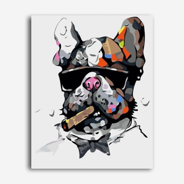 Bull Dog Smoking Cigar - Paint By Numbers Kit 16