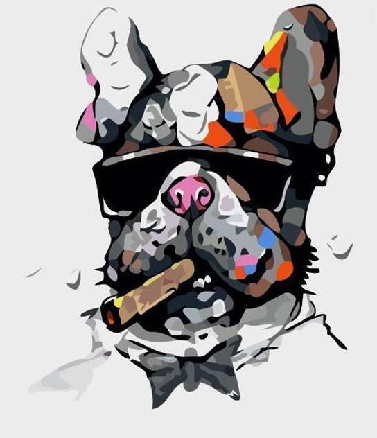 Bull Dog Smoking Cigar - Paint By Numbers Kit 16
