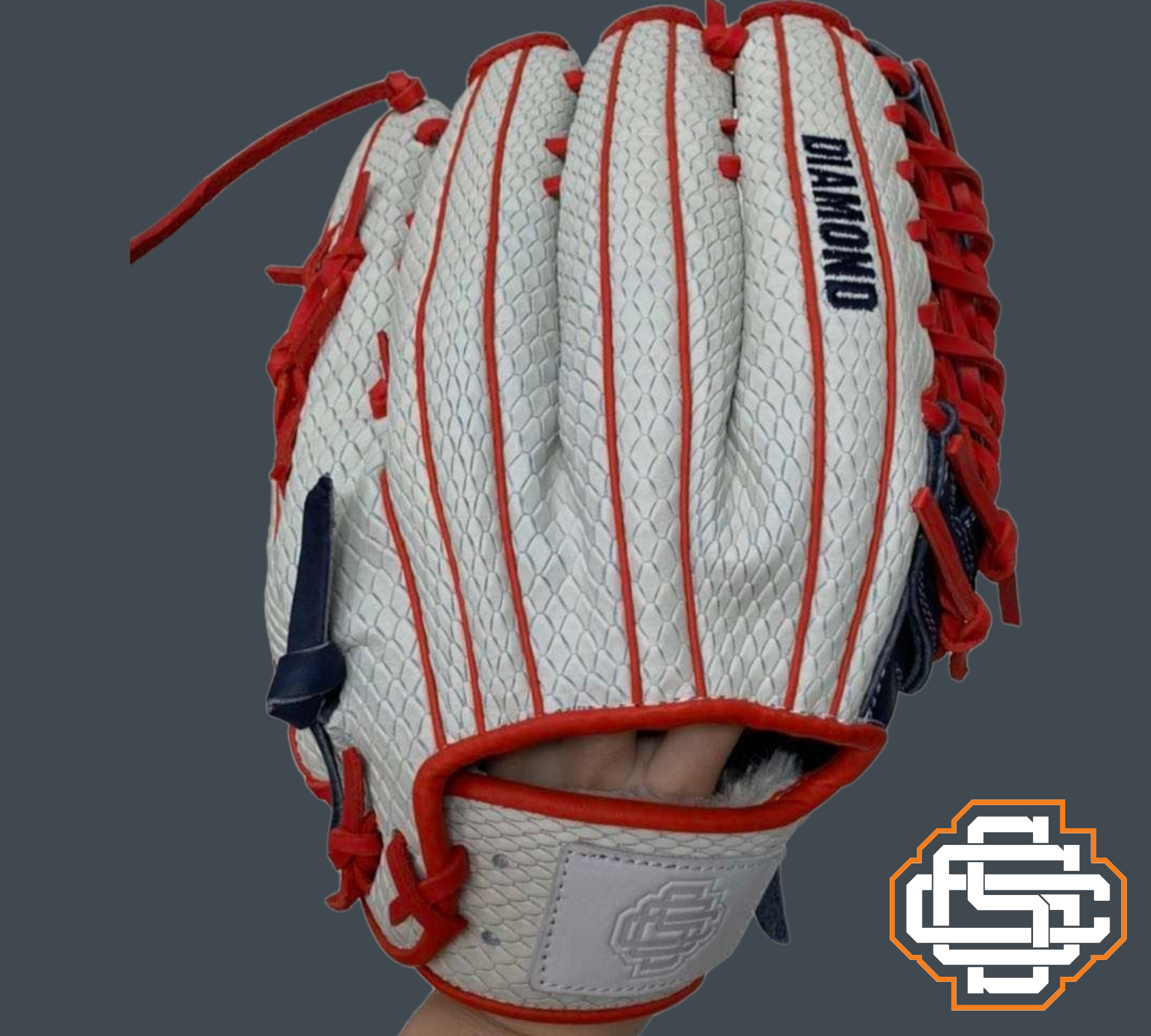 Diamond Model -Red Navy & White Snakeskin