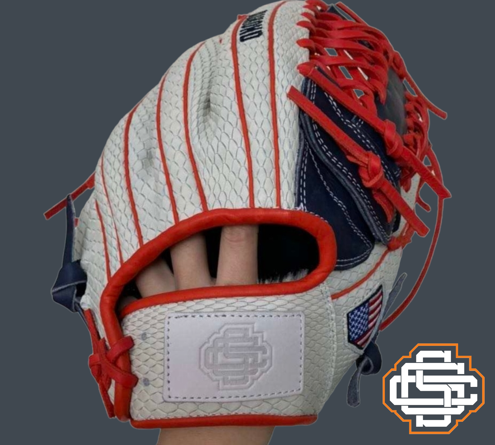 Diamond Model -Red Navy & White Snakeskin