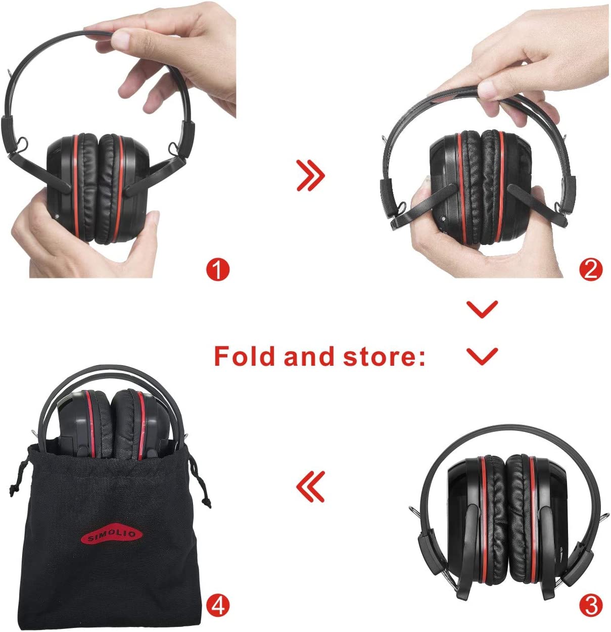 How to fold and store simolio wireless car headphones SM-563