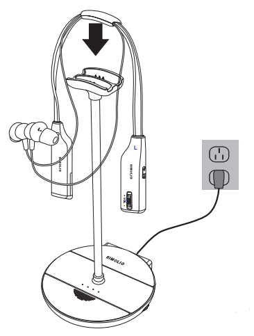 SIMOLIO SM-828D1 wireless headphones for tv watching charging