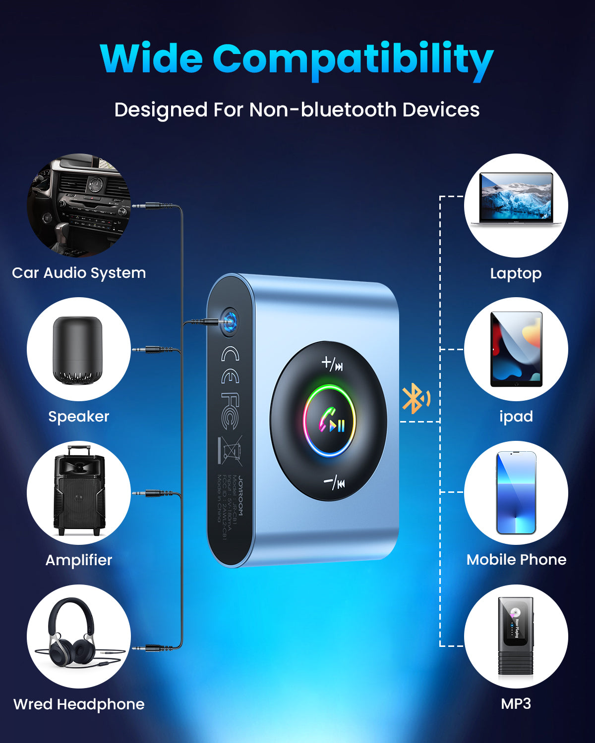 JR-CB1 Bluetooth 5.3 and Stable Connection 3 IN1 Bluetooth Car Adapter –  JOYROOM