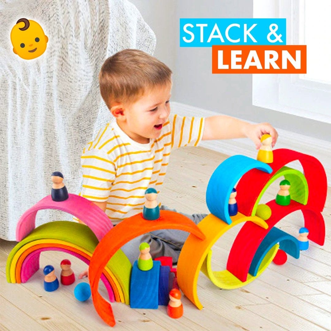 RainbowBlocks - Creative Rainbow Stacker Wooden Toy