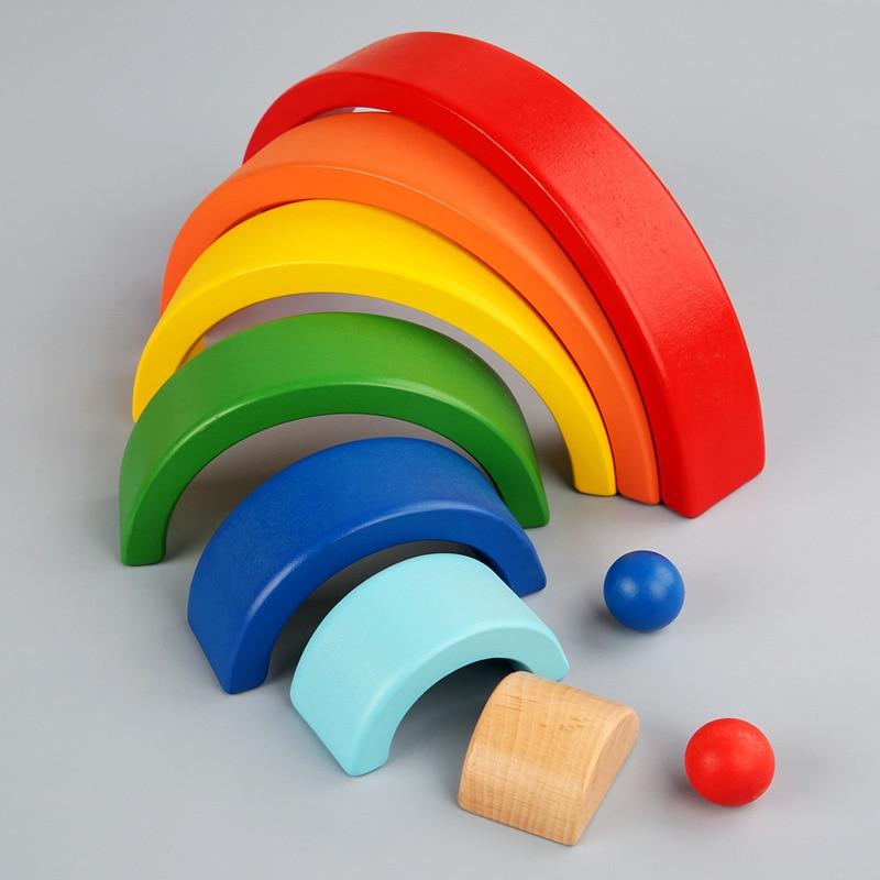 RainbowBlocks - Creative Rainbow Stacker Wooden Toy