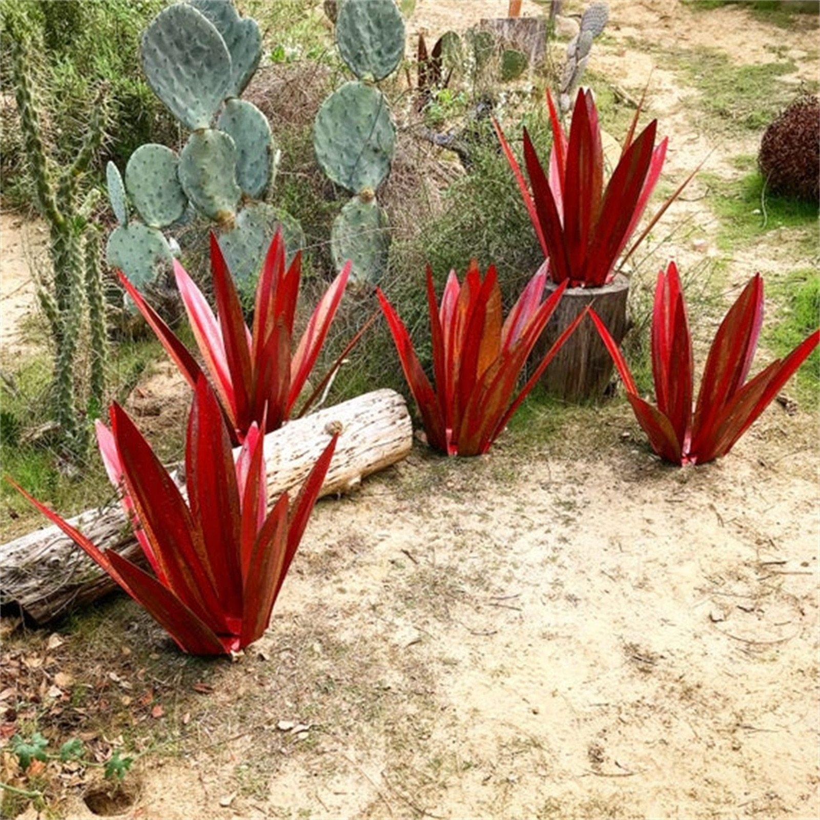 AgaveBeauty - Rustic Tequila Agave Garden Metal Sculpture