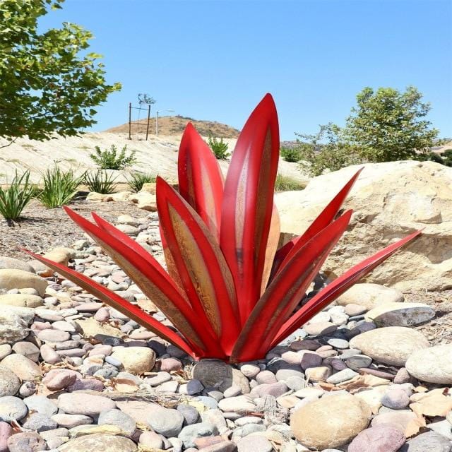 AgaveBeauty - Rustic Tequila Agave Garden Metal Sculpture