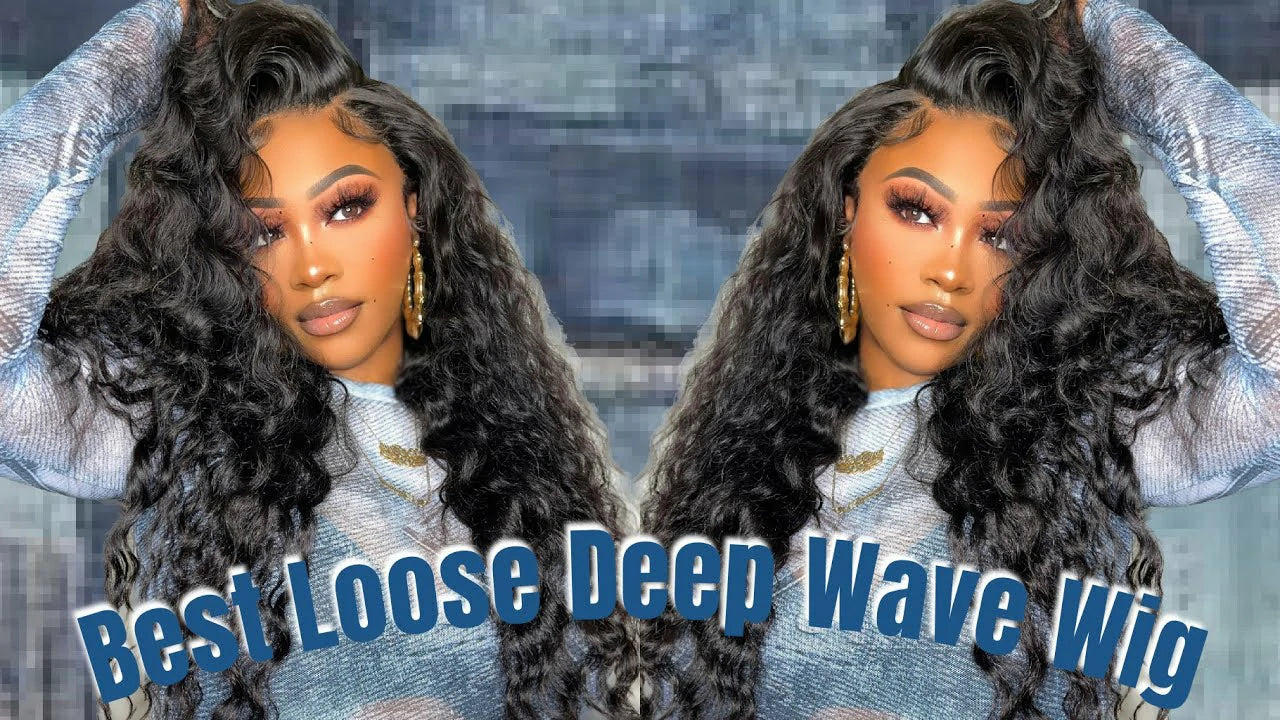 Wesface Loose Deep Wave 5x5 Lace Closure Wig Natural Black Human Hair Wig