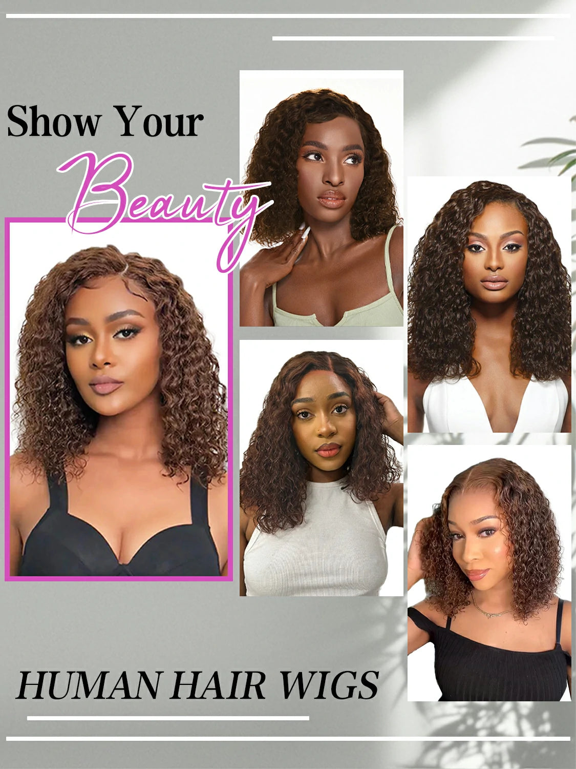 Wesface Chocolate Brown Short Curly 13x4 Lace Front Wigs Pre pluncked for Black Women Glueless Brazilian Human Virgin Hair