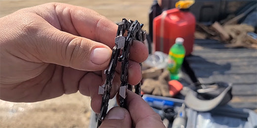 a dull chainsaw chain vs a sharp chainsaw chain