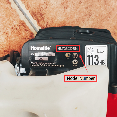 How to find Homelite Trimmer model number