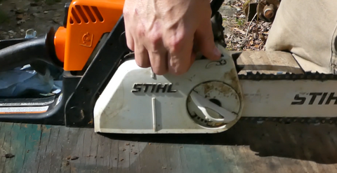 how to change the chain on a Stihl MS180 Chainsaw