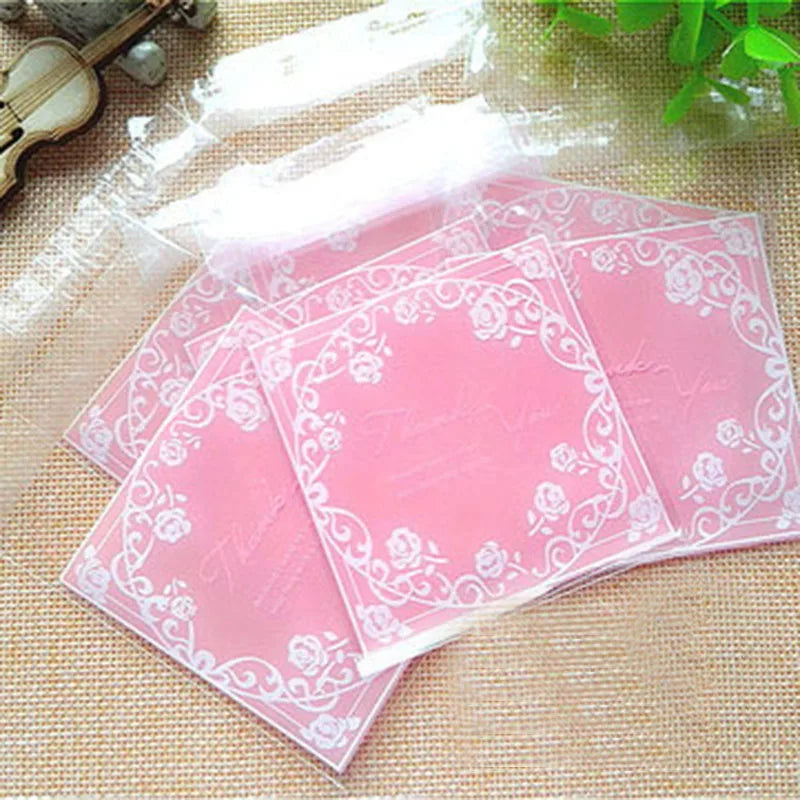 100pcs/lot 7cm Clear Candy Bag Transparent Plastic Bag Cookie OPP Bag For Wedding Birthday Party Decor DIY Gift Packaging Pouch