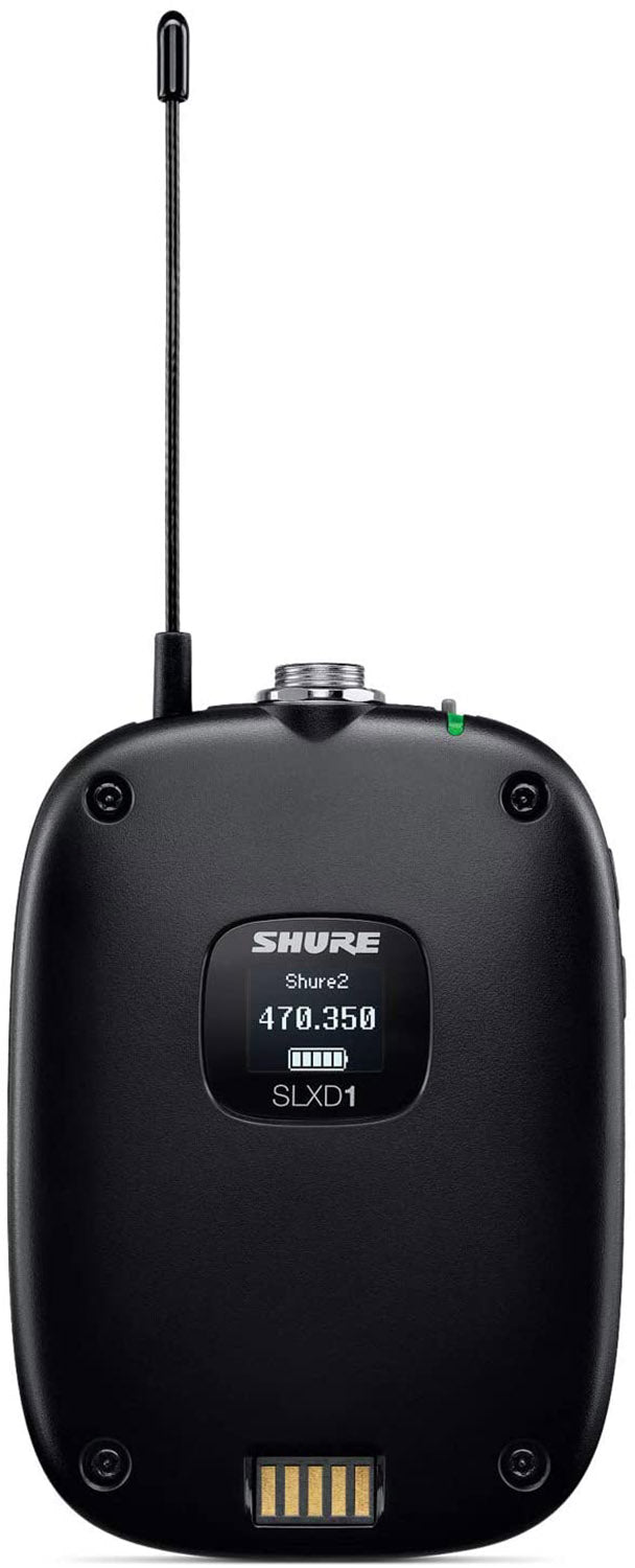 Shure SLXD14/93, Wireless System with SLXD1 Bodypack Transmitter and WL93 Lavalier Microphone