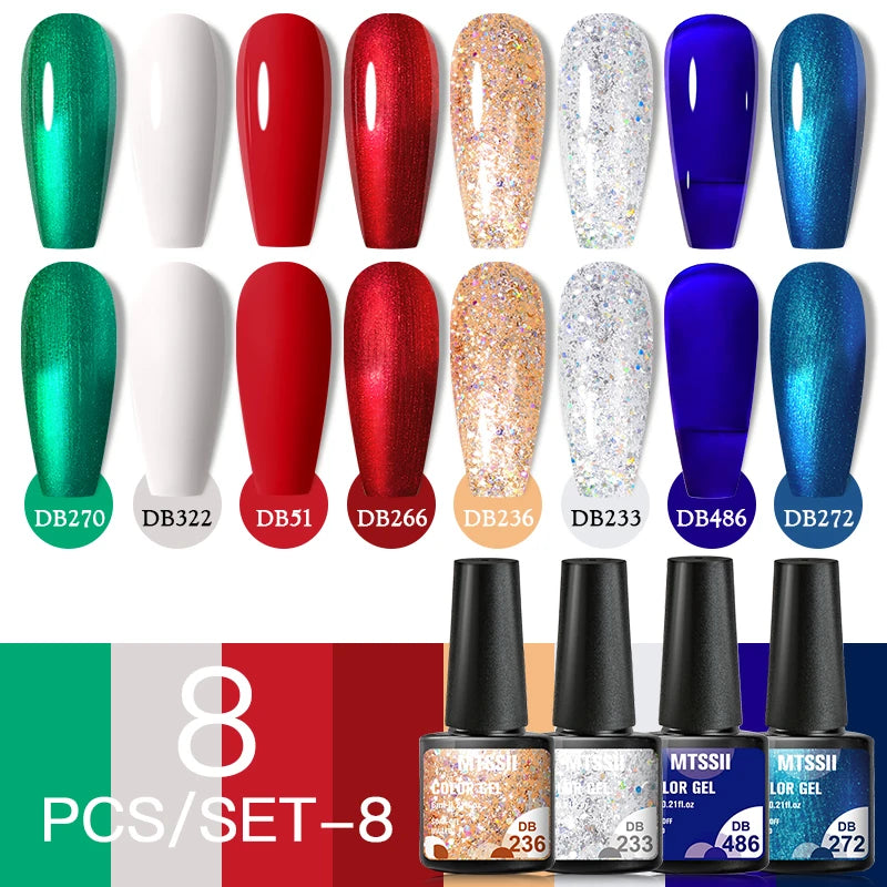 6/8pcs Gel Nail Polish Set Nude Pink Gel Varnishes Kit Glitter Soak Off Uv Led Gel Semi Permanent Nail Art Gel Lacquer