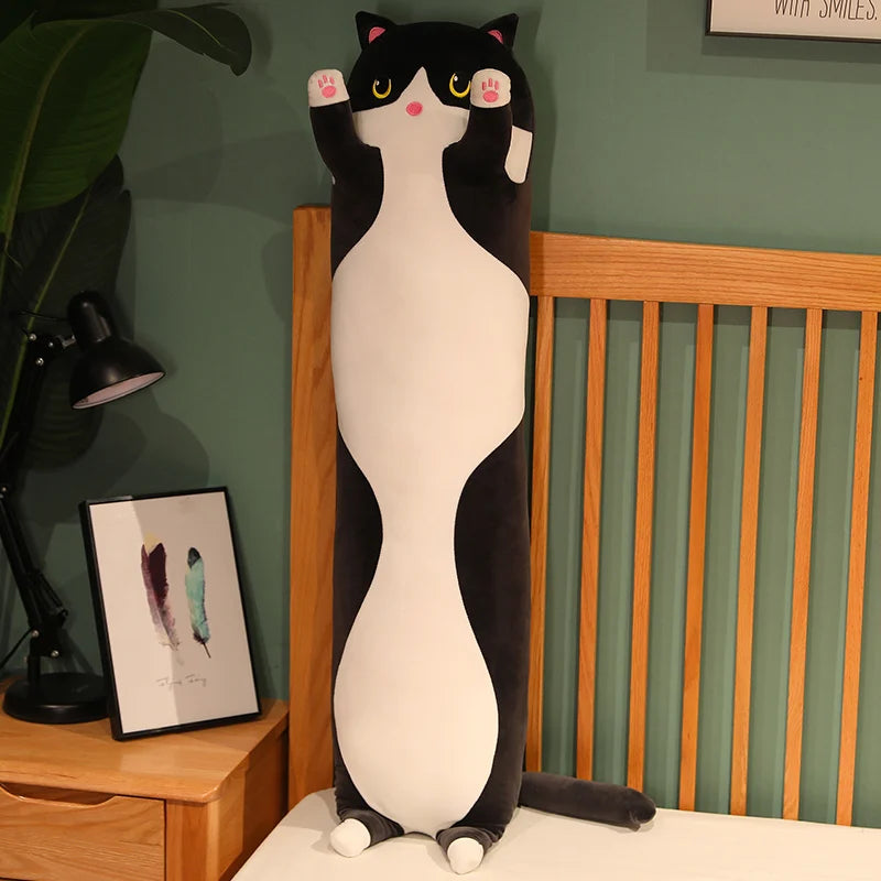 10 Styles 50-150cm Long Cat Plush Toys Stuffed Soft Pause Office Nap Doll Bed Sleepping Pillow