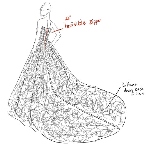 Custom Strapless Corset Slit A-line Long Train Wedding Dress