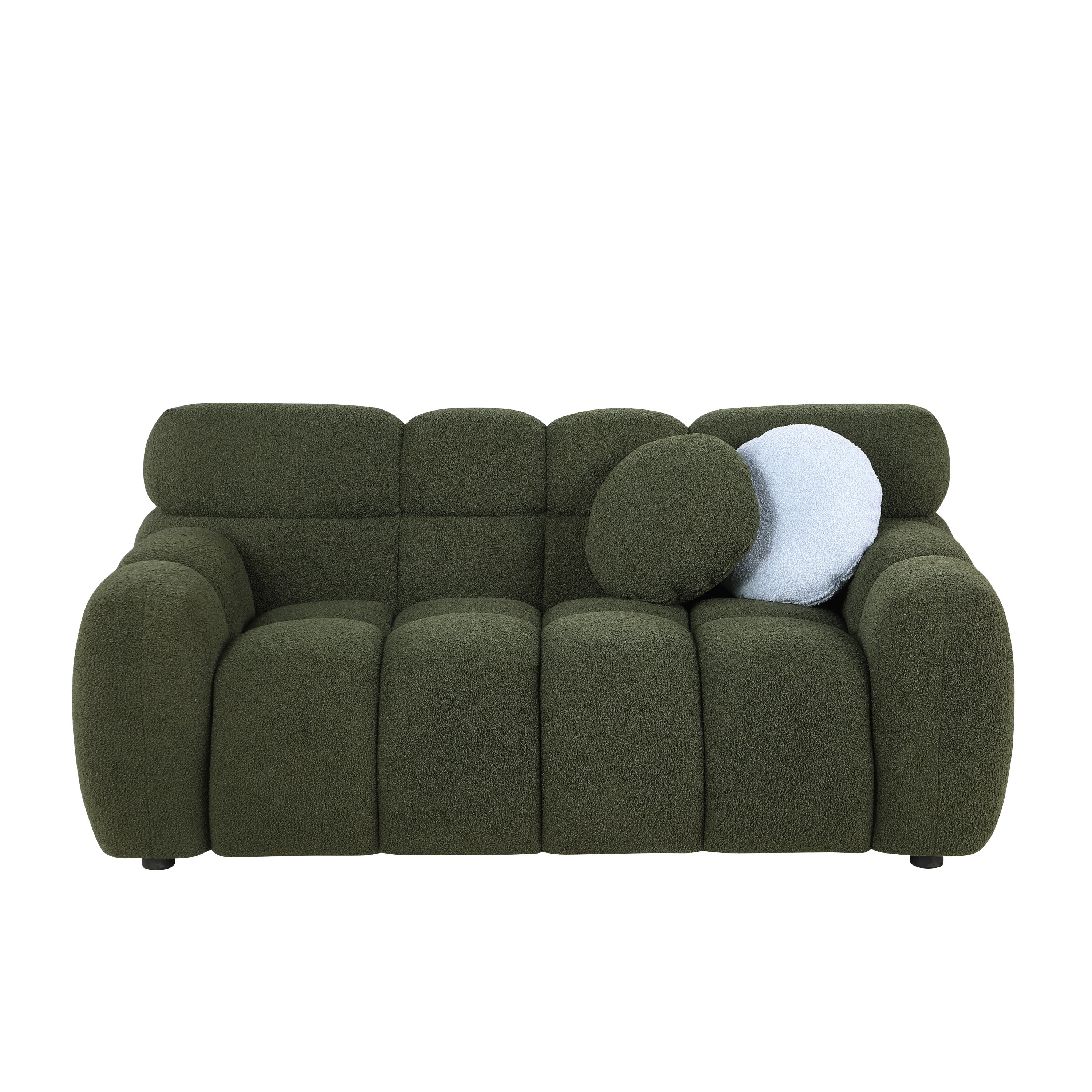 Marshmallow Boucle Sofa 2 Seater Olive Green