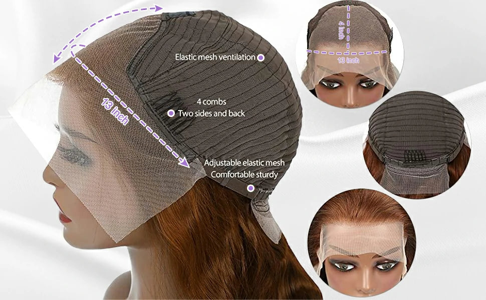 Brennas Hair Brown Body Wave Pre Plucked Human Hair Lace Front Wig