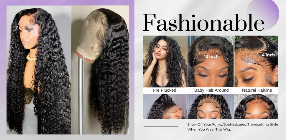 Peluca rizada de cabello humano Brennas Hair de 13 x 4 con encaje frontal HD