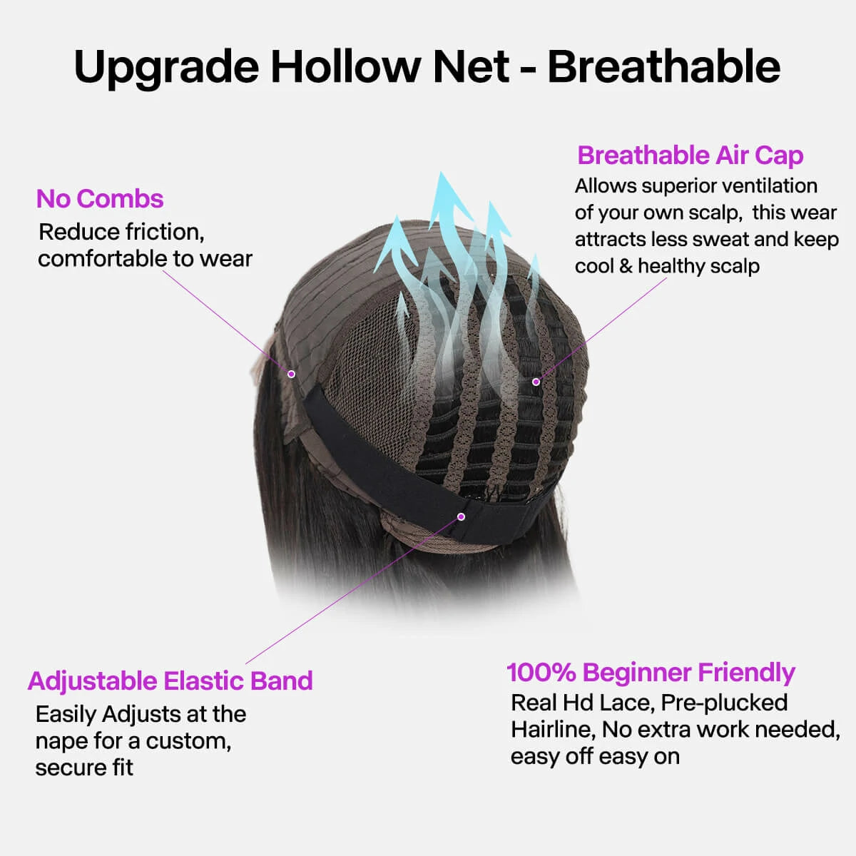 Peluca precortada de encaje ondulado de 4 x 4/6 x 4,5 pulgadas, transpirable, sin pegamento, con gorro y densidad del 180 % de Brennas Hair Wear & Go