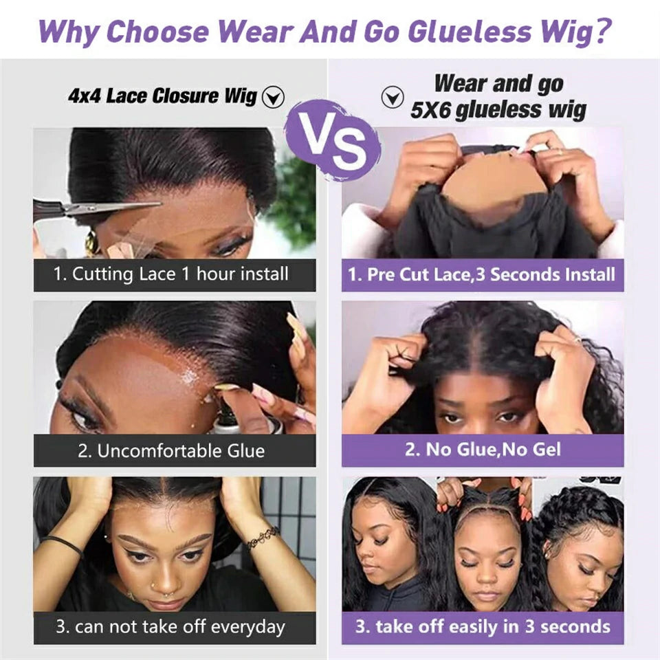 Why Choose Wear And Go Glueless Wig Brennas Hair Pre Cut Hair Wig - Wig Cap Size
