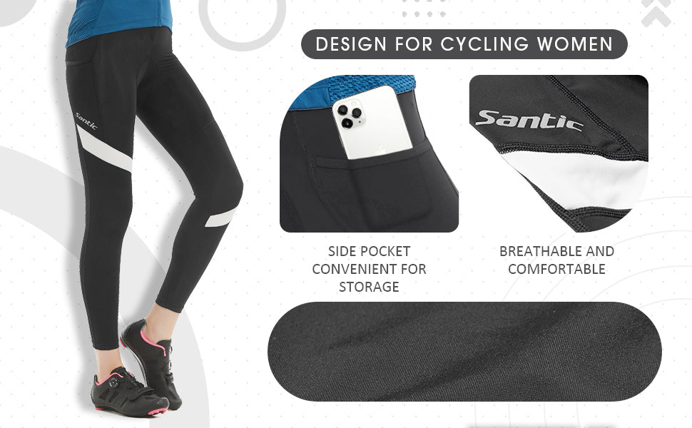 Santic Rumba Trousers Women Padded Long Cycling Leggings – Santicshop
