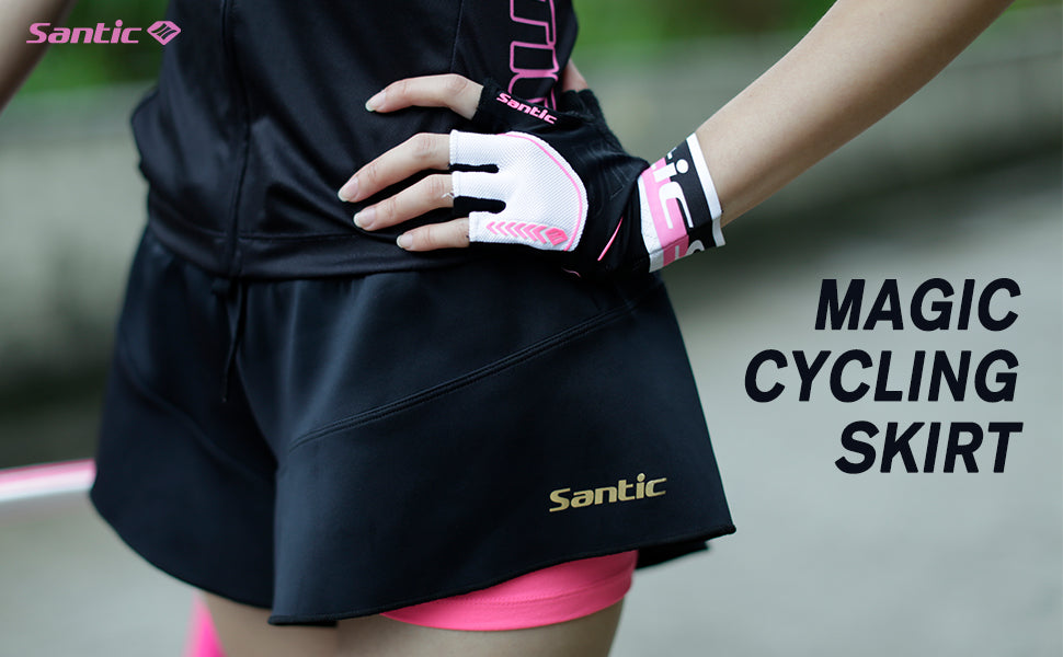 Santic Magic Black Women Padded Cycling Skirt – Santicshop