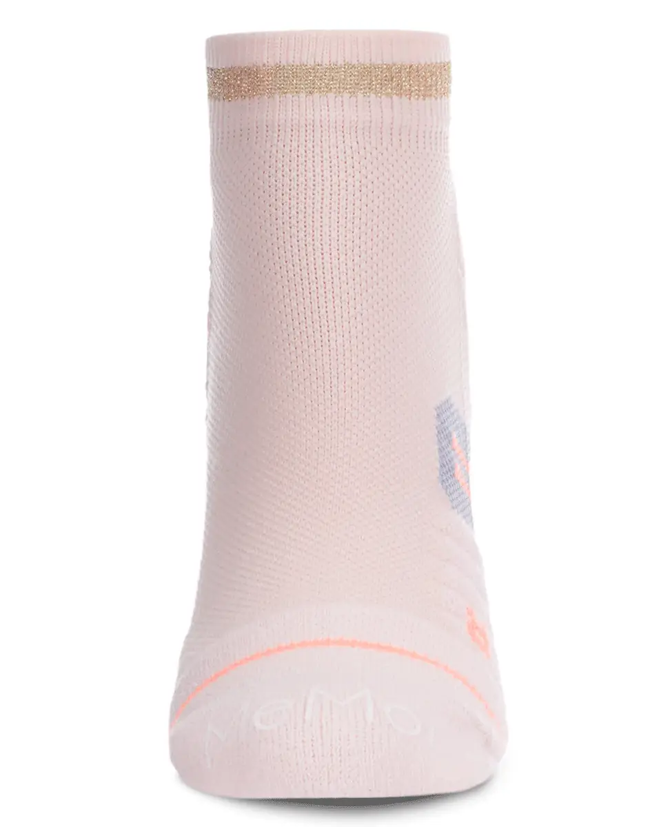 Memoi Metallic Stripe Performance Cotton Blend Low-cut Compression Sock