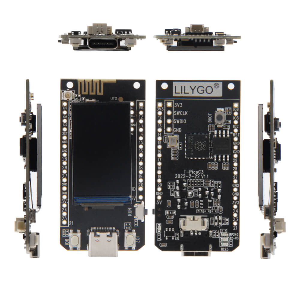 Produktanzeige — LILYGO T-Pico RP2040 Wi‑Fi Bluetooth IoT-Entwicklungsboard